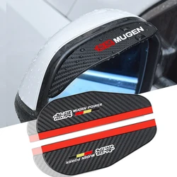 Para honda mugen accord civic vezel crv cidade jazz hrv 2 pçs espelho retrovisor do carro de fibra carbono chuva acessórios do carro