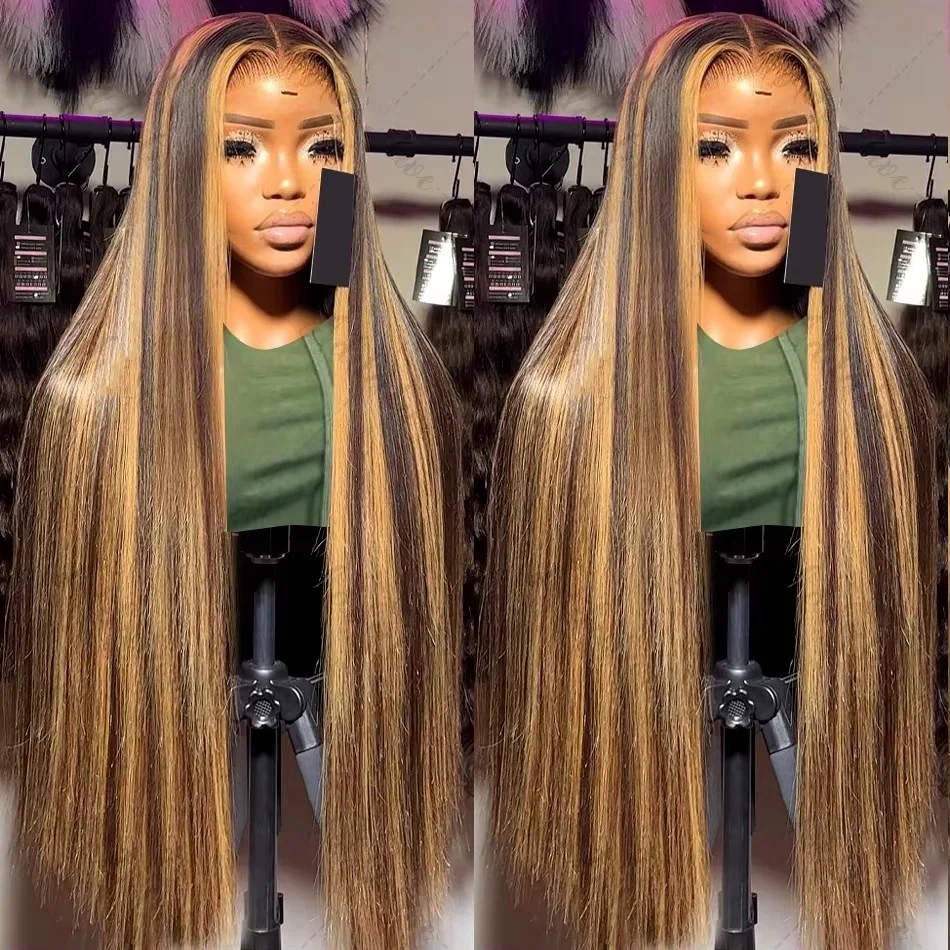 straight-highlight-13x6-hd-lace-frontal-wig-human-hair-ombre-colored-200-density-100-lace-front-human-hair-wigs-for-women-30inch