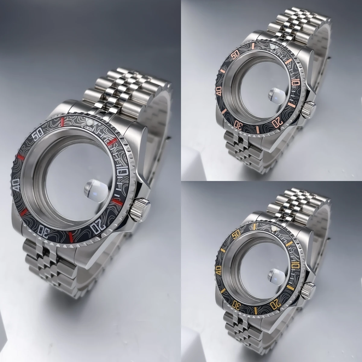 

Корпус NH35 40 мм Gmt Sub Bezel Jubile Ремешок из нержавеющей стали с сапфировым стеклом Seik Mod Parts Подходит для NH34 NH35 NH36 Корпус часов с механизмом