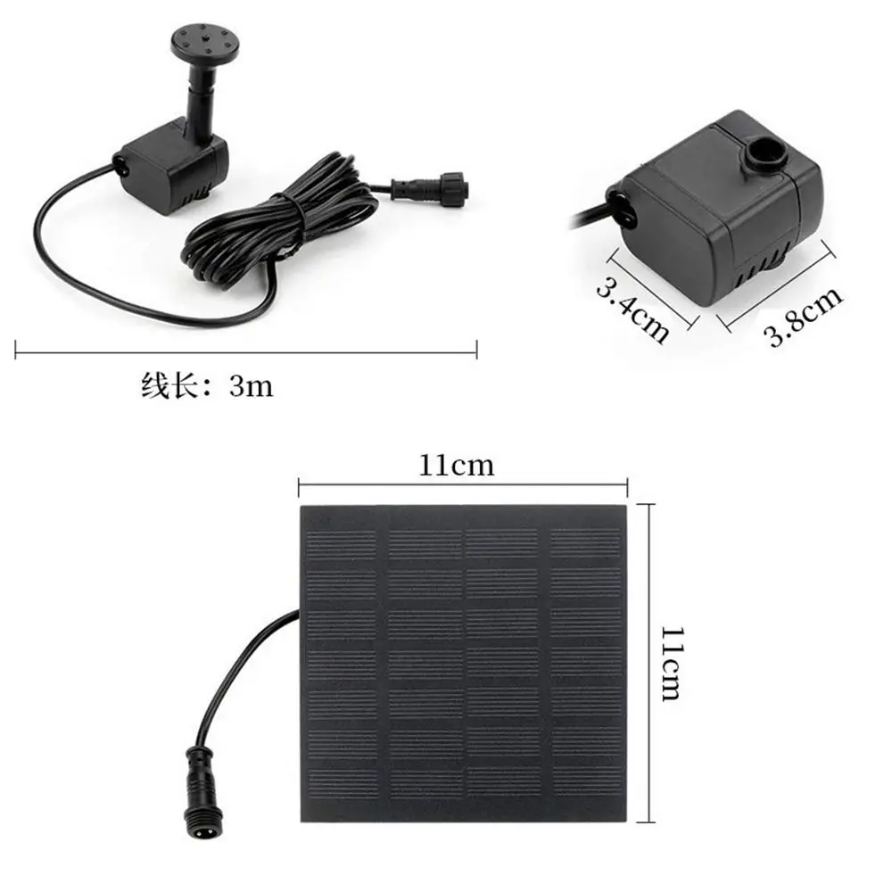 1,4W Mini słoneczna pompa fontannowa Zestaw panelu zasilania Panel słoneczny Pompa wodna do basenu ogrodowego Fontanna wodna Wewnętrzna kąpiel dla