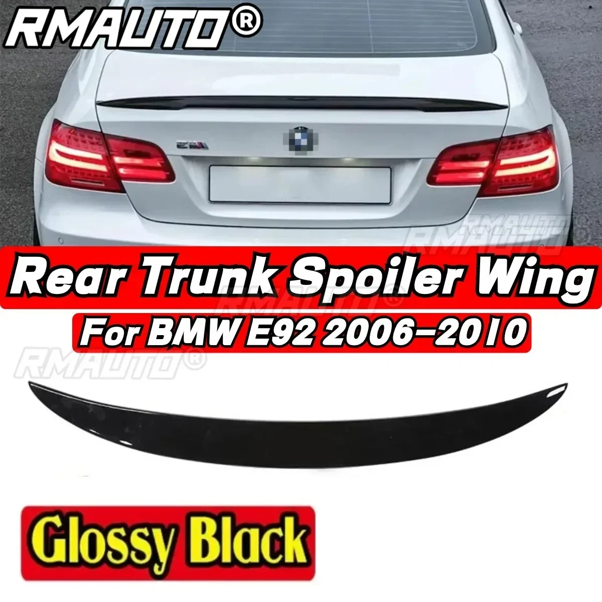 For BMW 3 Series 2 Door E92 M3 2006-2010 Rear Wing Body Kit P Style Car Rear Trunk Spoiler Car Accessories Rear Wing