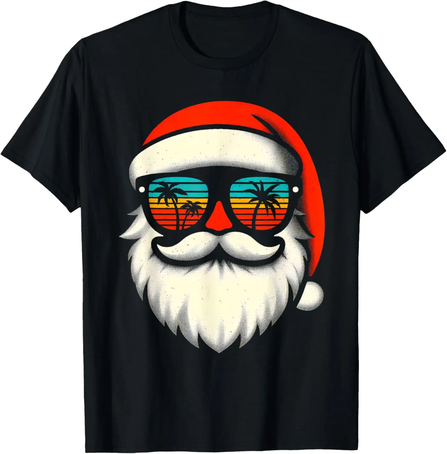 Christmas in July Santa Hat Sunglasses Beach Summer Vacation T-Shirt Unisex Summer Streetwear Tops Mens T Shirt Camiseta