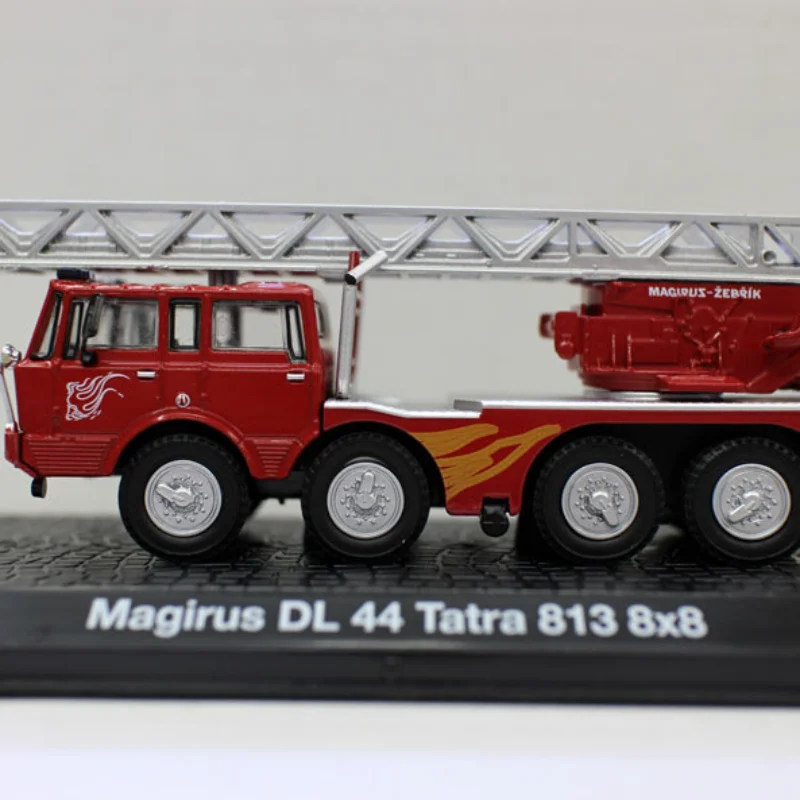 Diecast 1/72 Scale Fire Truck Magirus DL 44 Tatra 813 8×8 Ladder Alloy Car Model Collectible Toy Gift Souvenir Display Ornament