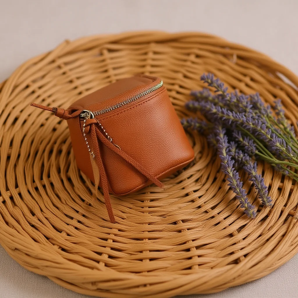 Mini Handheld Pouch Cylindrical Coin Purse Bead Storage Pouch Three Dimensional Jewelry Storage Pouch For Commuting Cosmetics