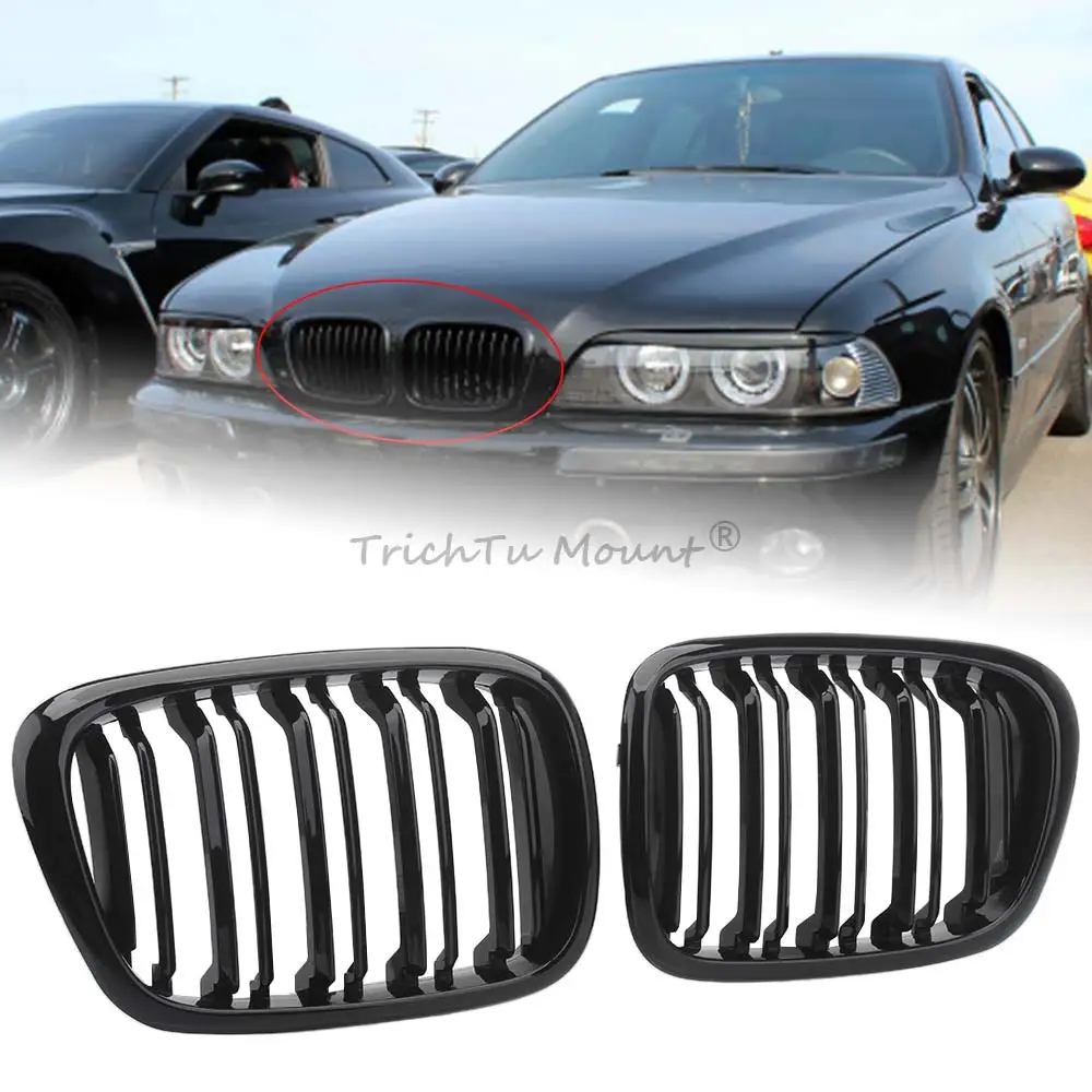 

Car Kidney Grill Front Bumper Gloss Black Racing Grill Fit For BMW 5-Series E39 Touring 1999-2004