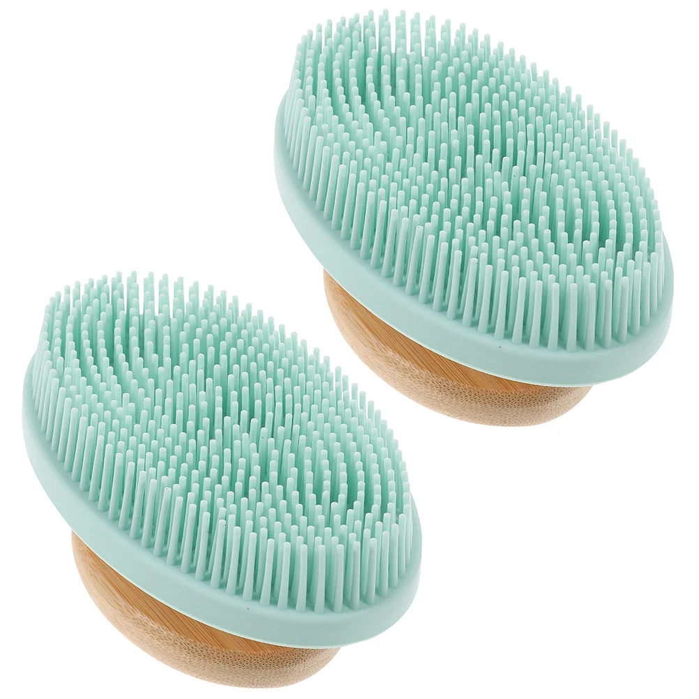 2 Pcs Bath Brush Massage Bathing Bathing Scrubber Exfoliating Portable Body Shower Silicone Washing