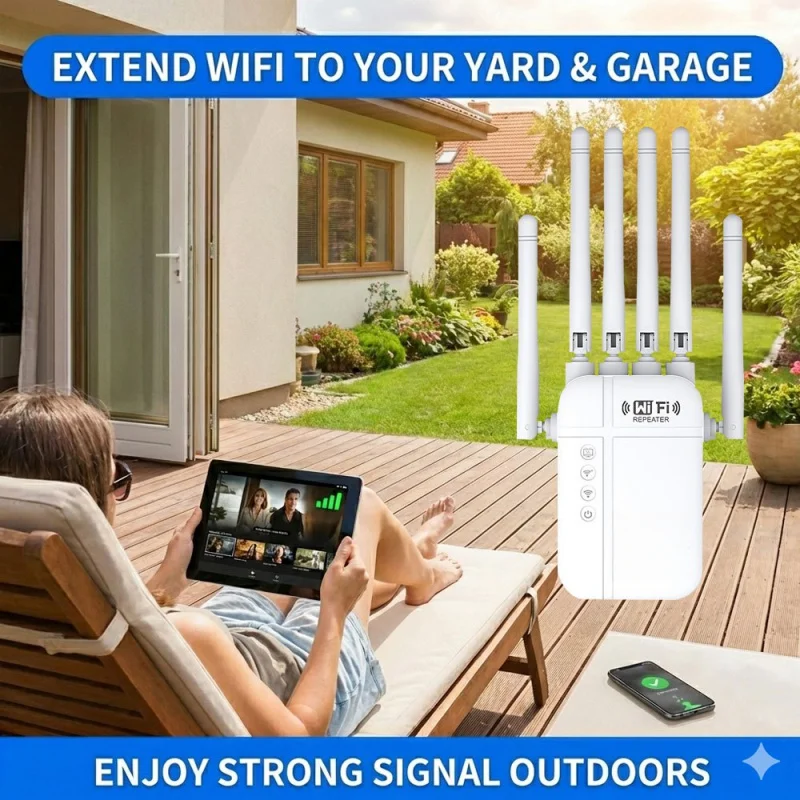 Regaton WiFi 6 Extender 1800Mbps Dual Band Wireless Repeater Signal Booster 6 Antennas High Gain Amplifier With Ethernet Port - view 6