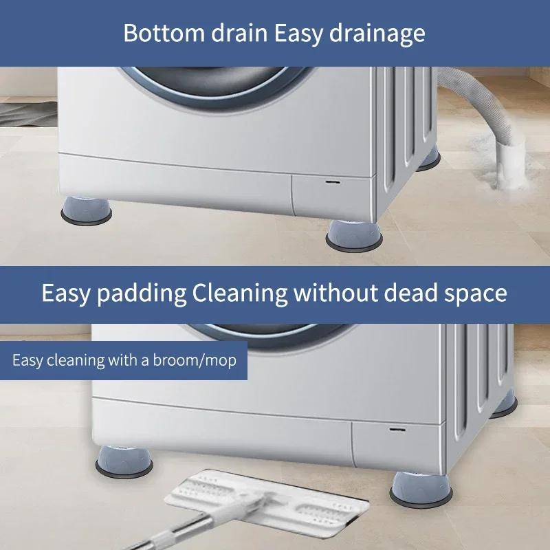 Anti Vibration Feet Pads Rubber Legs Slipstop Silent Skid Raiser Mat Washing Machine Support Damper Stand Furniture Refrigerator