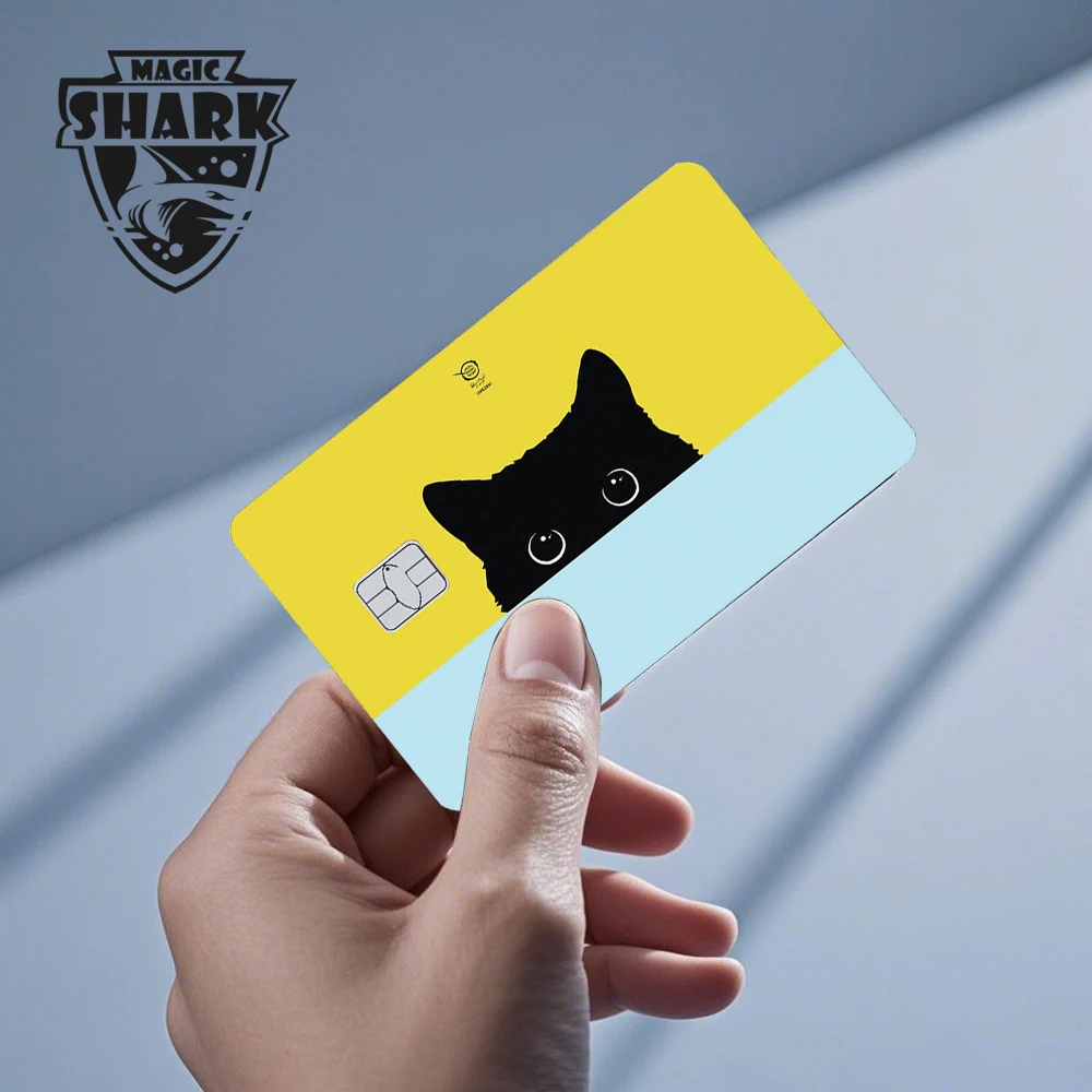 Magic Shark süße Katze Anime Cartoon Meme Nebel Welle stoßfest PVC 3M Aufkleber Film Haut Abdeckung für Debit Kreditkarte – Detail 17