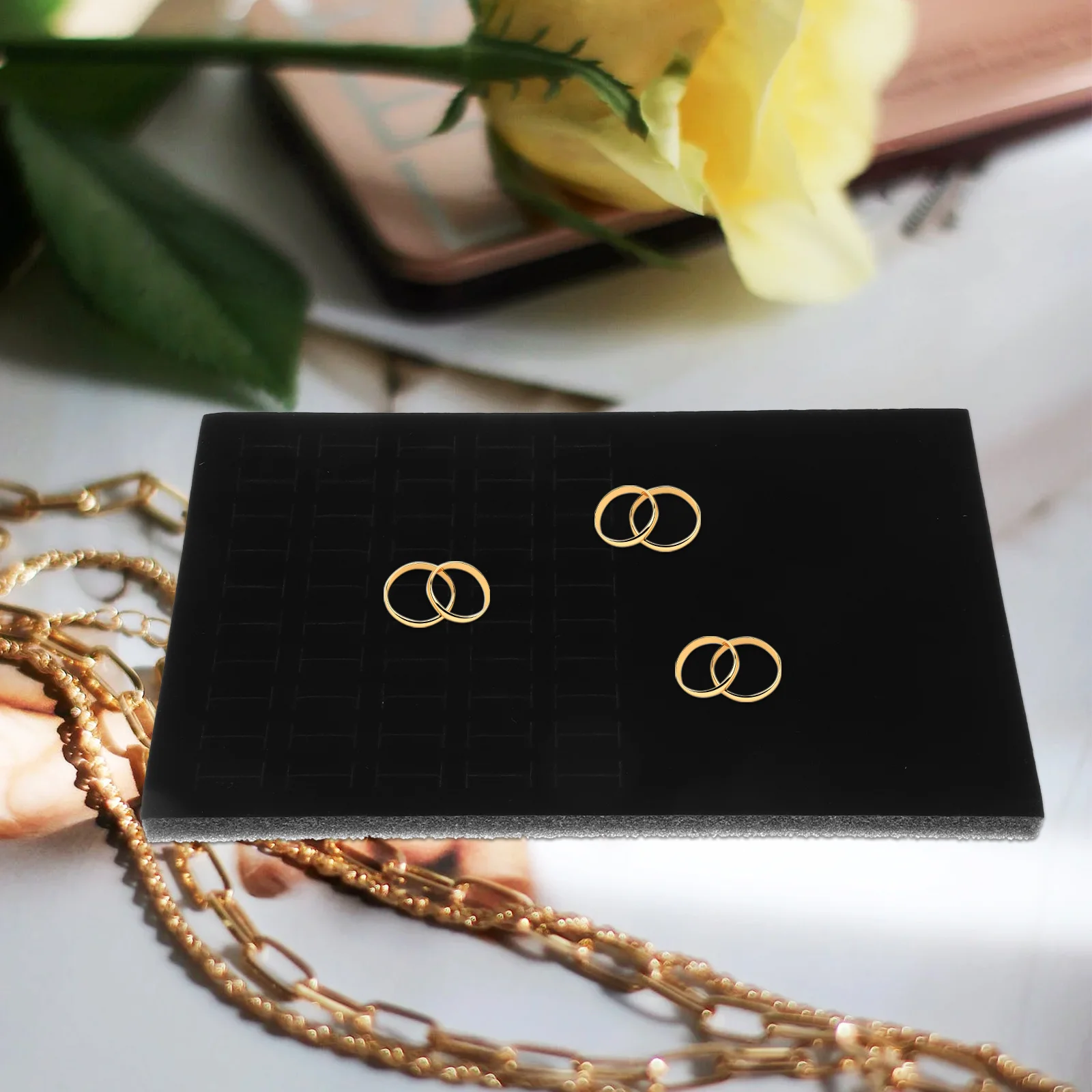 

Jewelry Box Sponge Pad Insert Ring Earring Organizer Tray Soft Scratch Resistant Jewelry Storage Accessories Ring Insert Display
