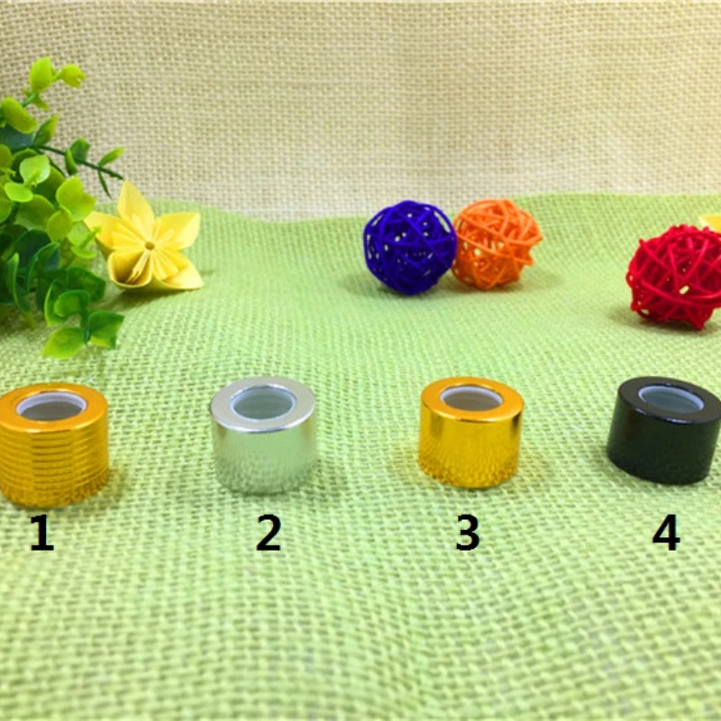 50-500pcs/lot 18/410 Essential Oil Bottles Cap Black/gold/silver Cover Dropper Lid Metal Thread Lid Glass Bottle 5-100ml