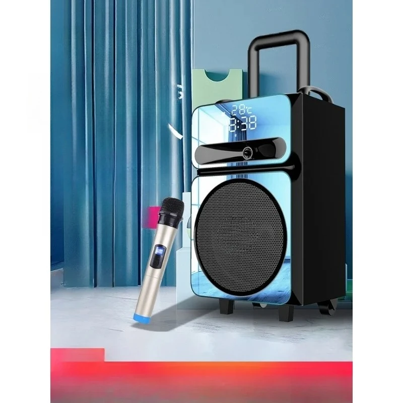 Square Dance Audio Mobile Pull Bar Speaker Outdoor Karaoke Bluetooth High Volume Dancing Extra Bass