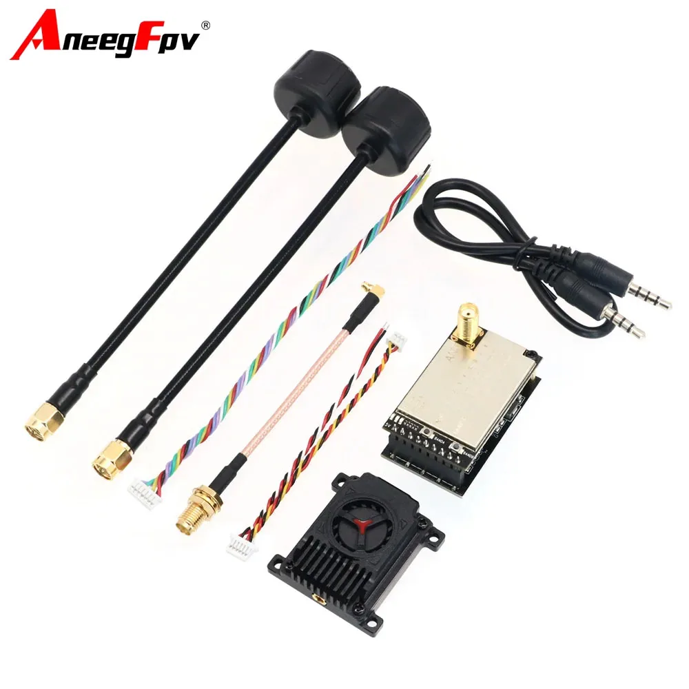 AneegFpv 3.3G 4W 아날로그 비디오 송신기 FPV VTX 3.3G VRX 비디오 수신기 Skyzone/fatshark FPV 드론 액세서리