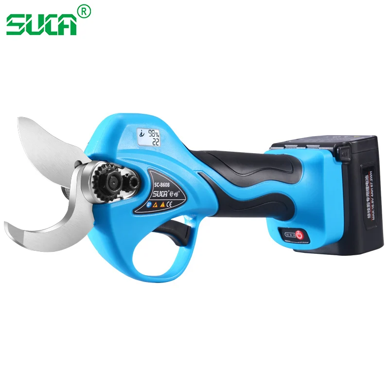 16.8V Garden Metal Electric Pruner Scissor 2AH/4AH Battery Cordless Cutting Pruning Shear with Screen for Branch Lopper