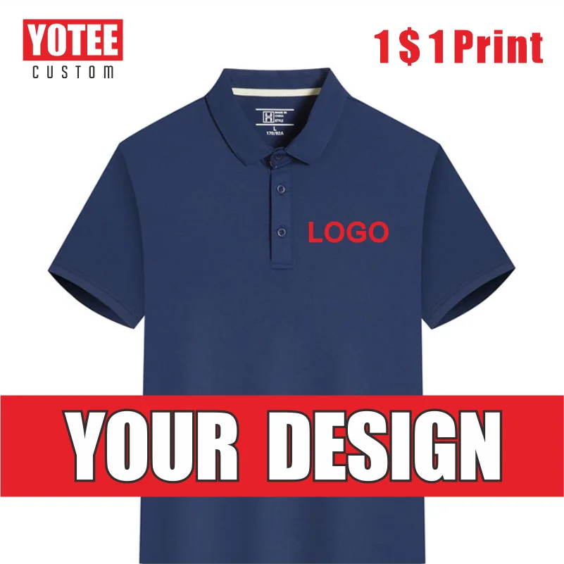 

YOTEE T-shirt Custom Logo Printed Embroidery Quick-Drying Elastic Polo Shirt Fashion Casual Sports Lapel T-Shirt Diy Shirt