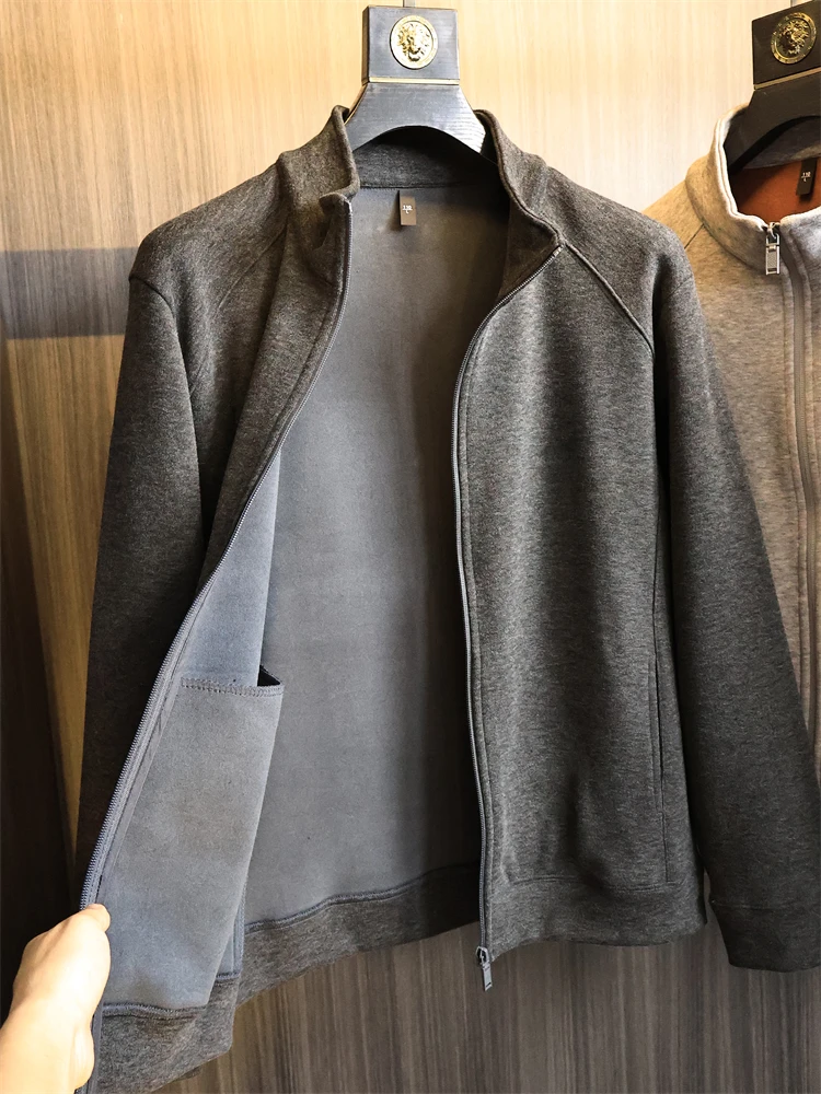 

Ele вязаный высокий джинсовый мужской тюнет, повседневный воротник-стойка, осень-зима, модный городской Sle, полиэстер, вискоза, нейлоновая смесь