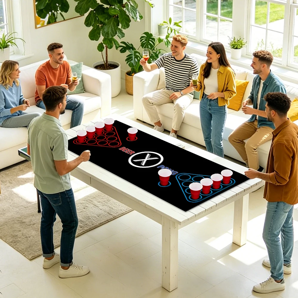 Party Games Jenga - Beer Pong Spieltisch-Läufer für Trinkspiele für