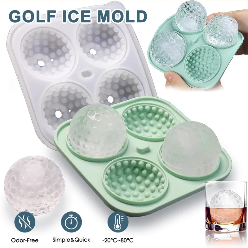 Golfball-Eiswürfelform, groß, 2 Zoll, Silikon-Eisballbereiter mit Deckel, lustige Neuheit, Whisky-Eisform für Cocktails, Geschenk