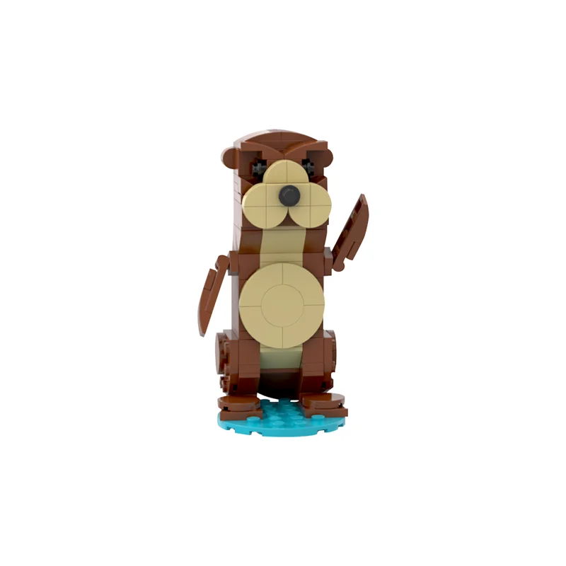 

MOC Adorable Otter Model Building Blocks Aquatic Cute Animal Assembled Bricks Toys DIY Creative Children's Gift Ornaments