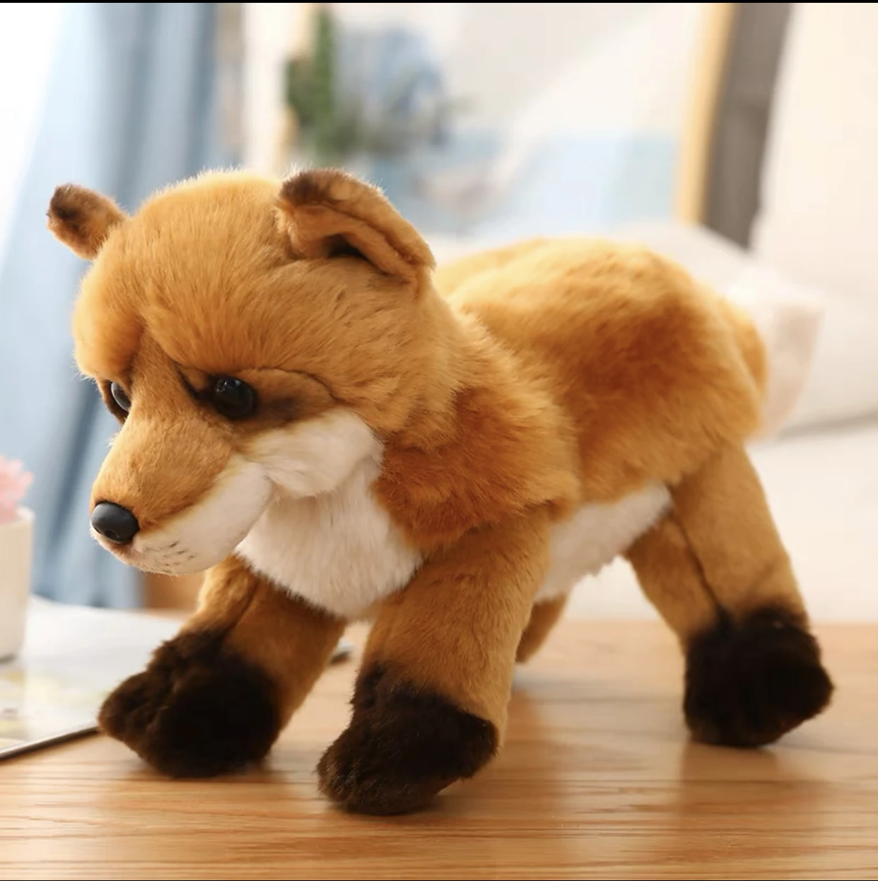 Animaux en peluche doux pour enfants, chat, tigre, renard, jouet de la vie réelle, chiot, beurre pour animaux de compagnie, cadeau d'anniversaire, simulation de chien mignon, qualité supérieure