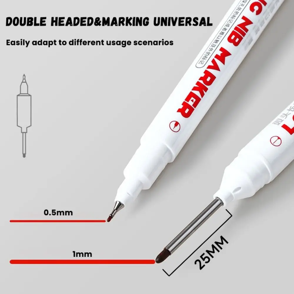 

1/12PCS 4 Colors Construction Marker Pen Long Head Double Nib Long Head Marker Pen 25mm Deep Hole Deep Hole Marker Pen