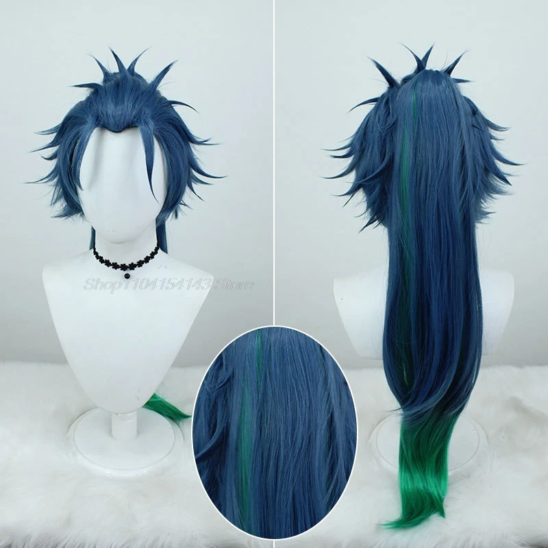 Wuthering Waves JiSuperb Male and Female Role Playing Wigs Green Long Hair Midnight Candles Halloween General Zhu of Jinzhou