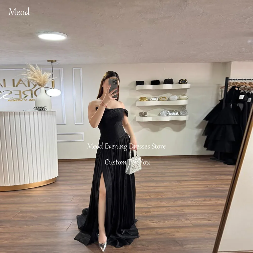

Элегантное вечернее платье MEOD черного цвета с высоким разрезом, креповое, А-силуэта, на одно плечо, без бретелек, для выпускного вечера, свадьбы, вечеринки, на заказ