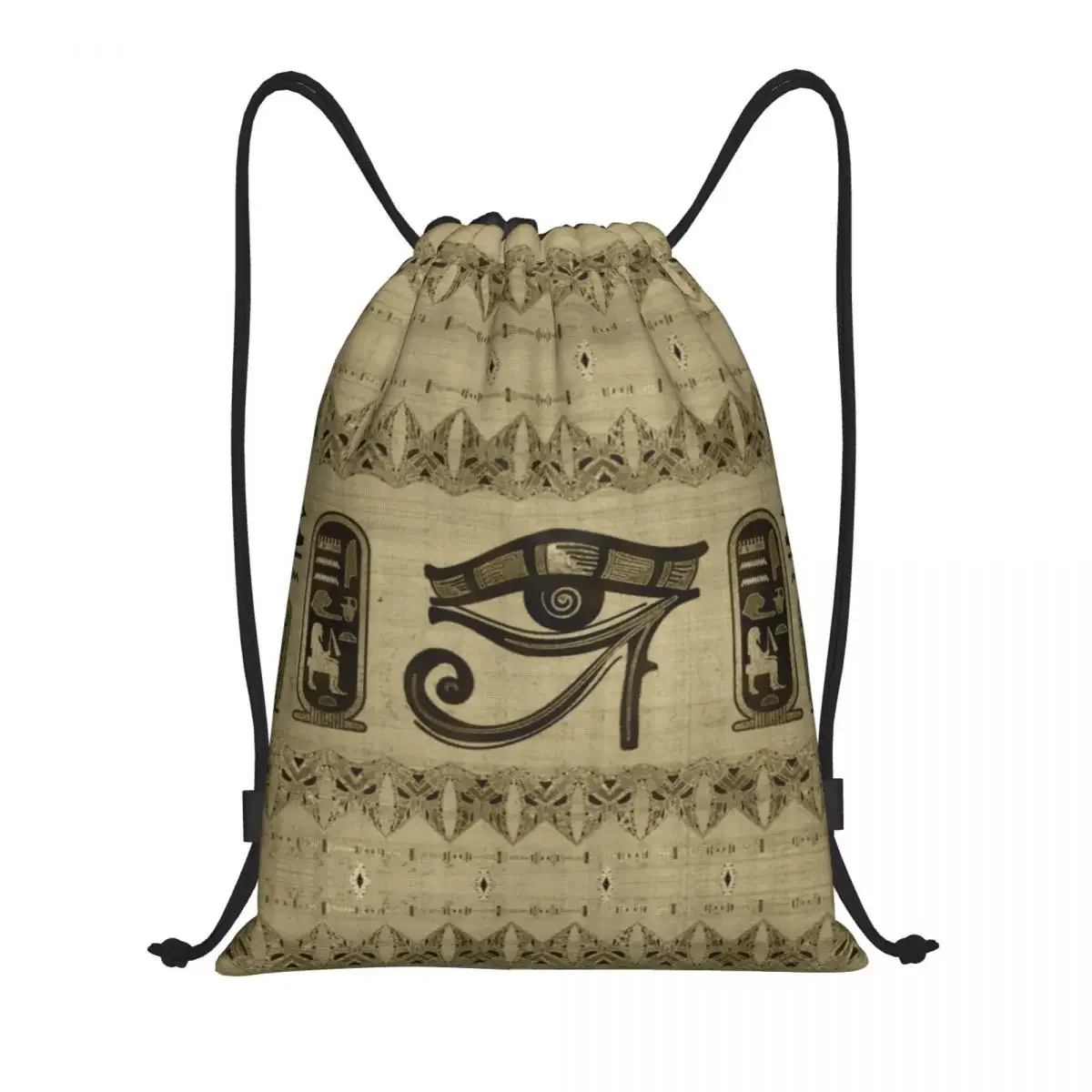 Sac à dos de sport pliable pour homme, sac à dos de rangement pour la salle de sport, sacs de proximité Wstring, œil d'Horus égyptien, entraînement des Prairies et des Hiéroglyphes