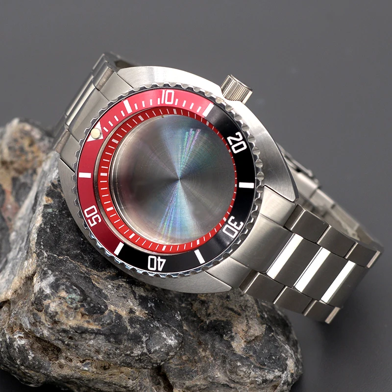 Mod 6105 6309 Turtle Abalone Watch Case With 316L Stainless Steel Bracelet Fit Japan 4R35 4R36 NH35 NH36 Movement Sapphire Cryst