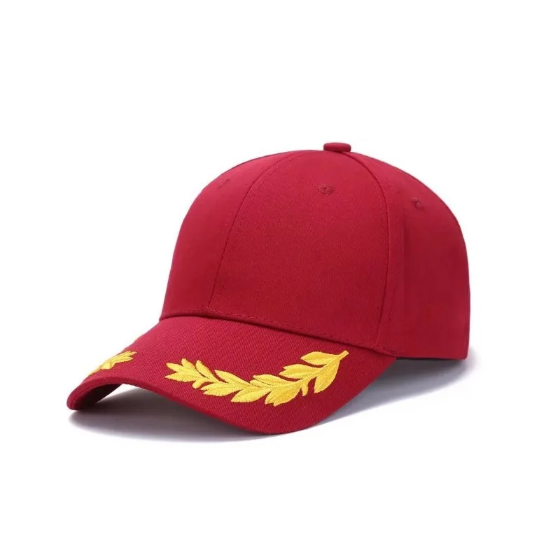 قبعة بيسبول بغرز القمح - قبعة شمس قطنية مكونة من 6 ألواح مع مشبك نحاسي قابل للتعديل في الهواء الطلق قبعة عصرية للجنسين بلغت ذروتها