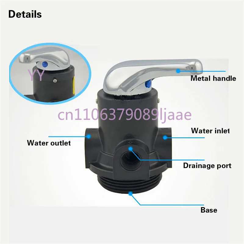 

Manual backwash valve Rinse And Backwash Sand Filter Multi-port Control Valve Max Flow Rate 2 Ton 4 Ton 6 Ton for water filter