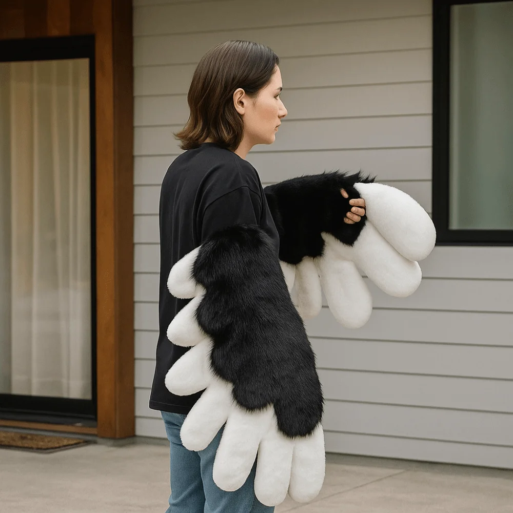 Role Play Cosplay Costume Wings Furry Party Accessories Dress-Up Wings Costume Stage Performance Girl Plush Animal Wings Gifts