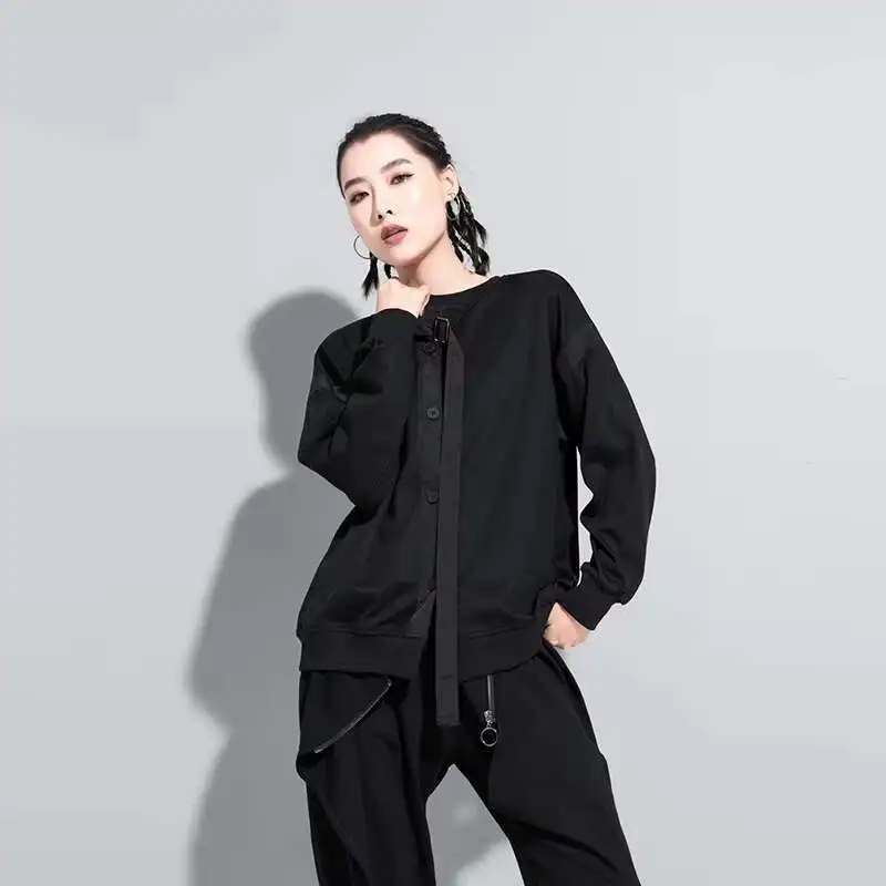 Ladies Long Sleeve T Shirt Cardigan Spring/Summer New Classic Dark Front And Back Wear Casual Large Size Long Sleeve T Shirt