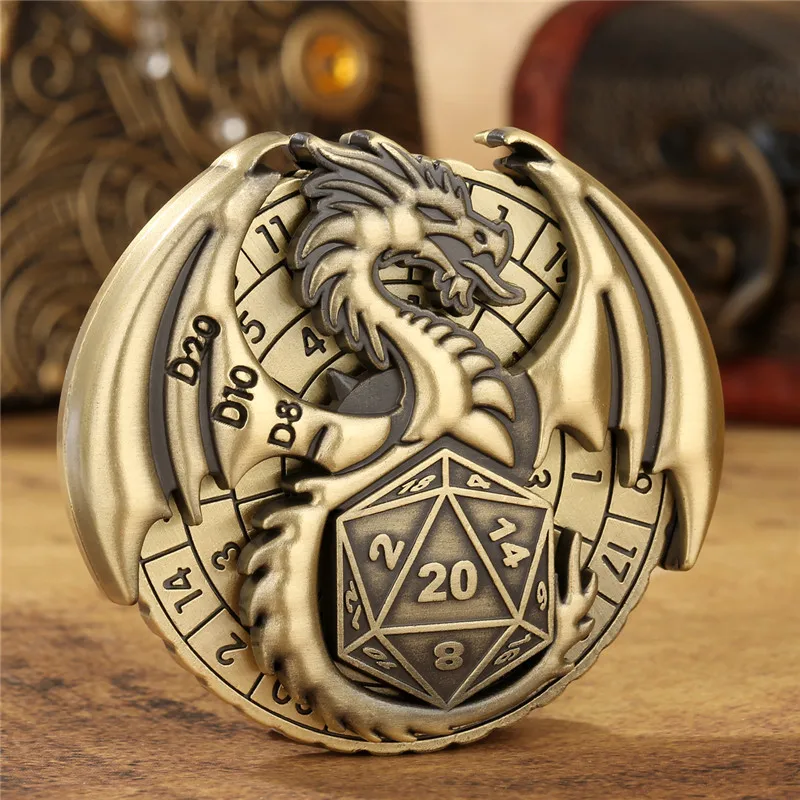 7-in-1 النرد المعدني الروليت أجنحة التنين شكل الإصبع الدوران سبينر النرد الدوار الدورية RPG لعب الأدوار ملحقات الألعاب