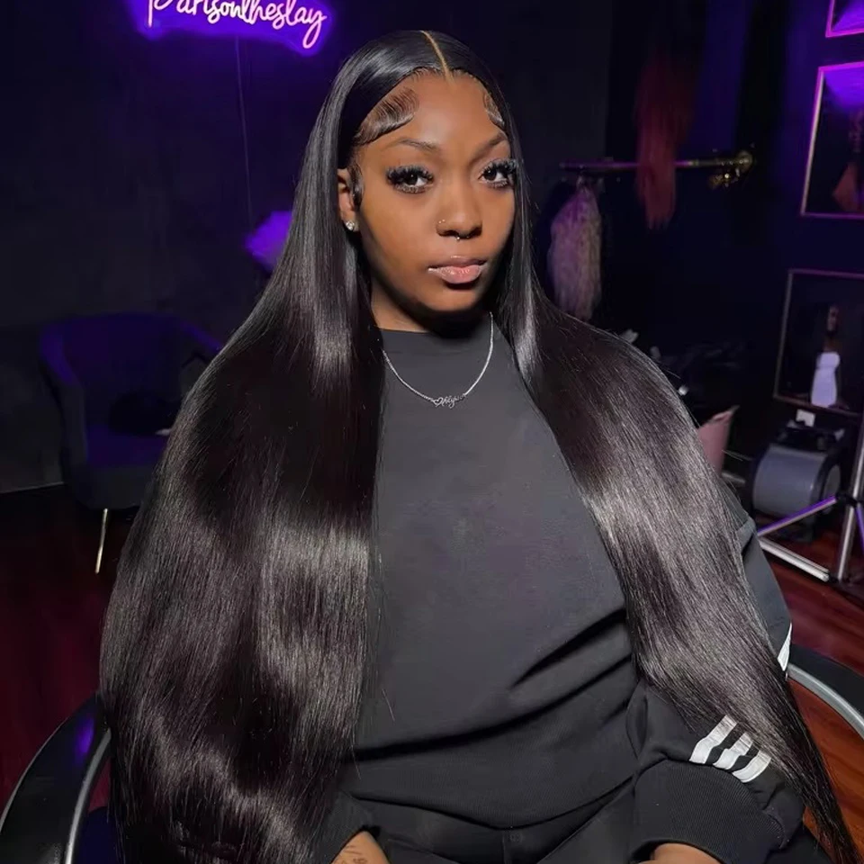 

Bone Straight 13x4 Lace Frontal Wigs 100% Human Hair Wigs Pre Plucked 200 Density 40 44 Inch 13x6 Hd Transparent Lace Front Wig