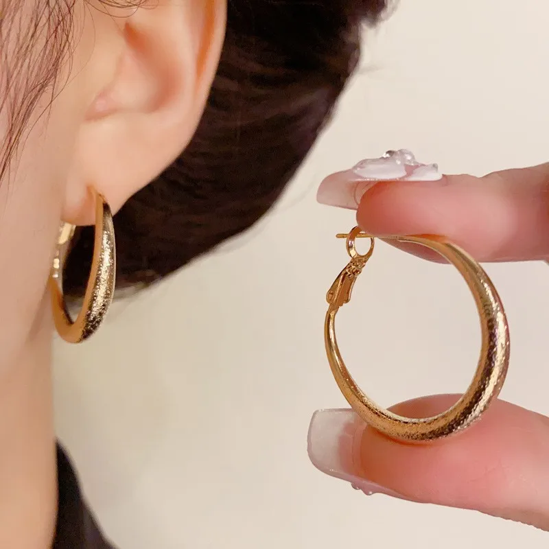 Light luxury super flash metal matte gypsy earrings fashionable personalized versatile design earrings