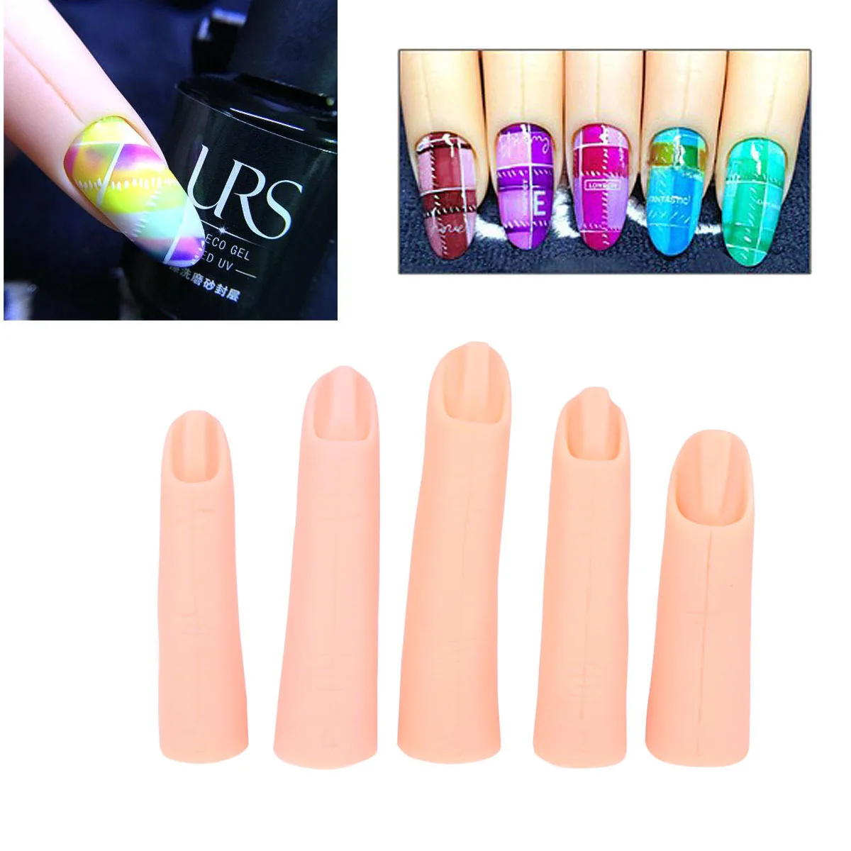 قالب إصبع لممارسة فن الأظافر، أداة تدريب متينة على الأظافر، إصبع صناعي للمبتدئين وفنانين الصالونات