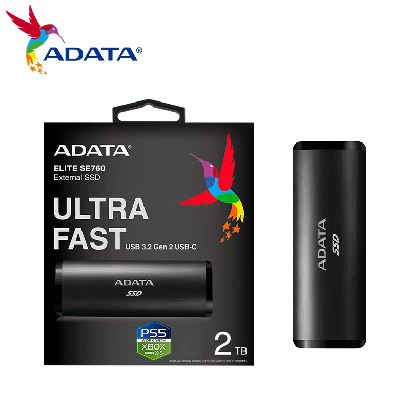 Imagem -06 - Adata-disco de Estado Sólido para Desktop e Telefone Usb 3.2 Gen Velocidade de Leitura 1000 Mbps Interface tipo c Pssd Se760 512gb 1tb Preto