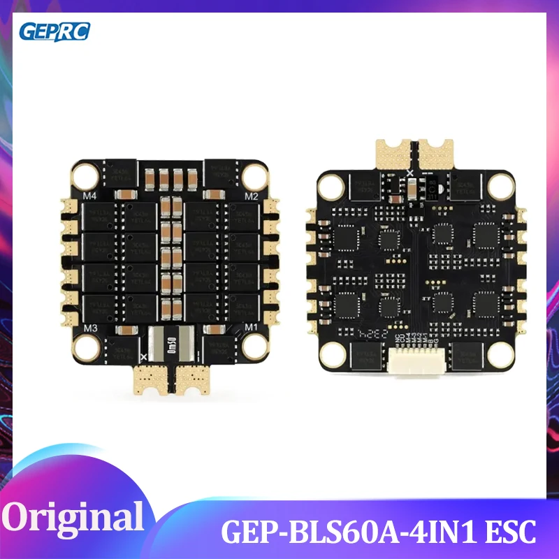 

GEPRC GEP-BLS60A 4IN1 ESC — бесщеточный электронный регулятор скорости 60 А, LiPo 2–6S, BLHELI_S, для FPV Racing Freestyle Quadc
