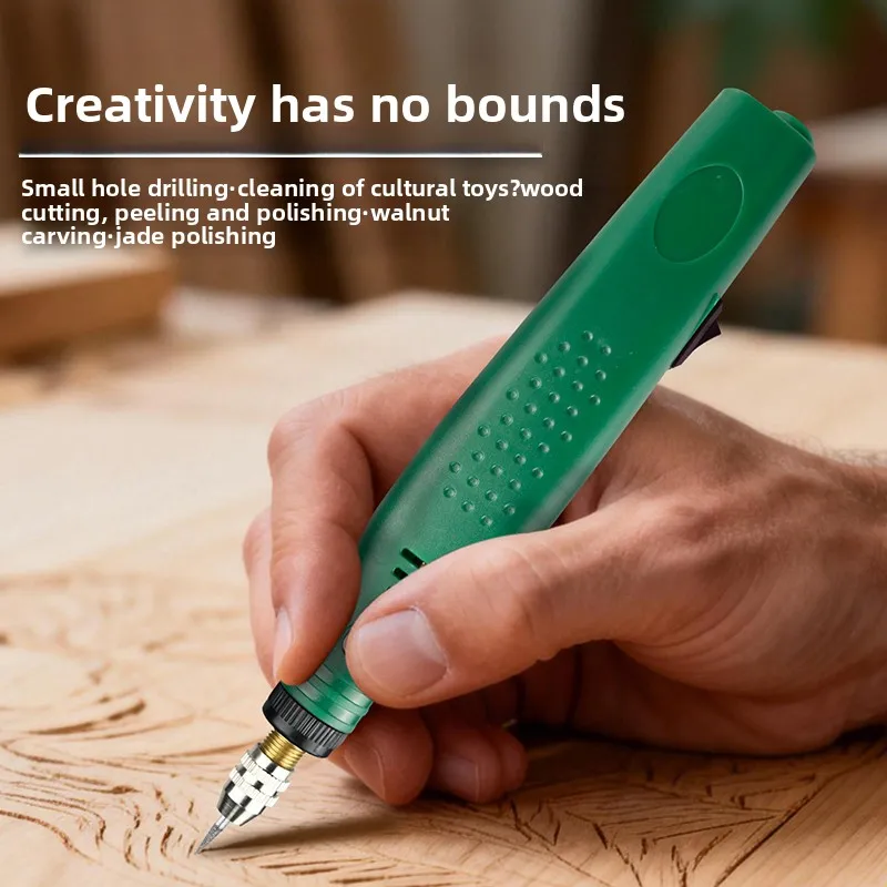Miniature engraving pen, electric rotary drill tool with adapter and constant speed, suitable for glass and jewelry engraving.