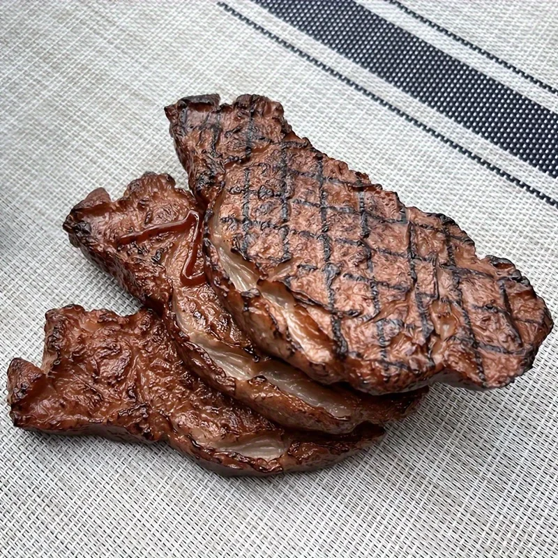Brown Reality Steak Model -1 Plastic Fake Food Display for Photography and Travel Souvenirs, Educational Toy Gifts