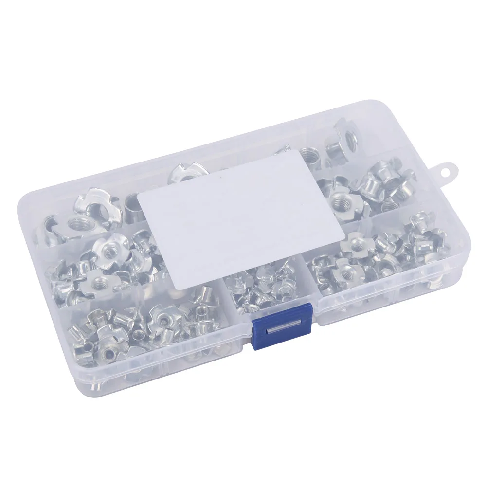 Four Claws Nut T nuts RiveT nut T nut Set 1 Box T nuts RiveT nut M10\M8\M6 \M5\M4\M3 Four Claws Galvanized T nut Set