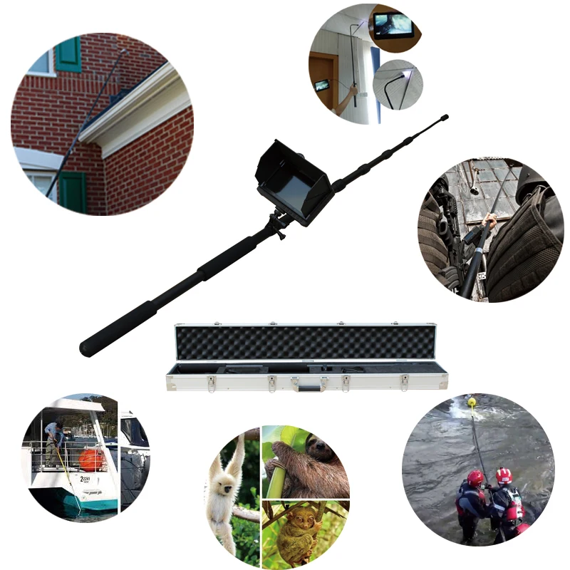 Factory Offer  IP68 Industrial Telescopic Inspection Camera with 5M Pole 7inch Recording Monitor