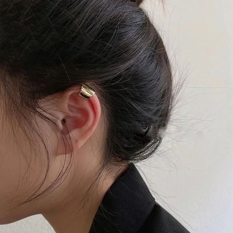 

Simple Irregular Metal Ear Cuff Earrings For Women Charm Jewelry Chic Gold Color Tone Ear Bone Clips No Pierced Gift