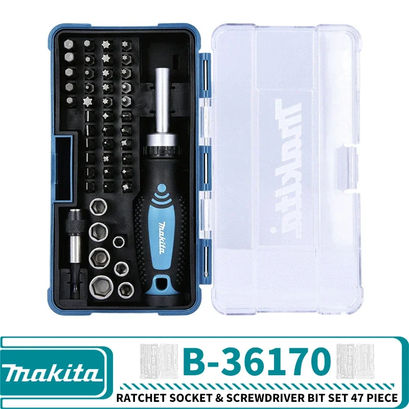 Makita B-36170 Ratchet Socket Screwdriver Bit Set 47 Piece Hand Tools