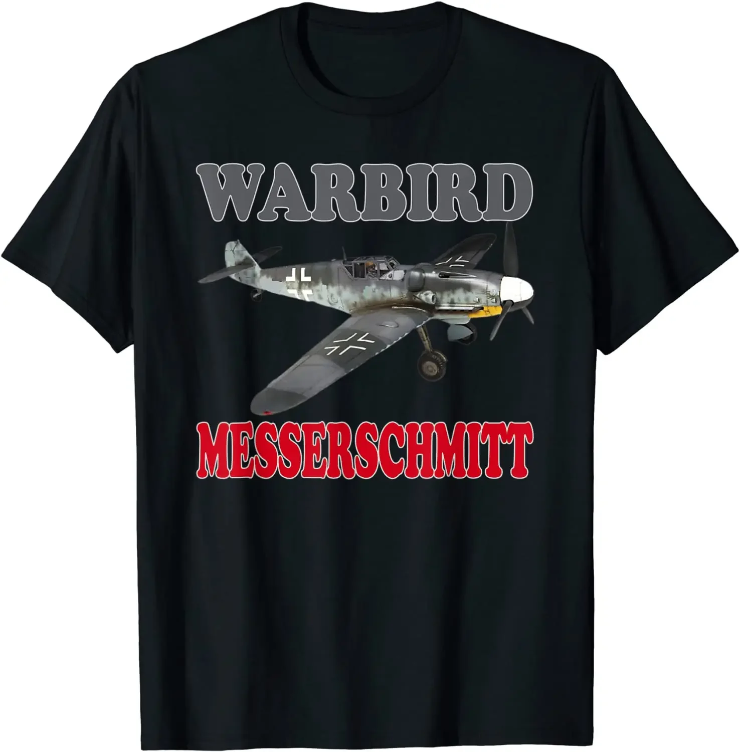 2024 man Planes Fighter Messerschmitt BF 109 German male Warbird Summer Cotton O-neck Short Sleeve T-Shirt new in tops & tees