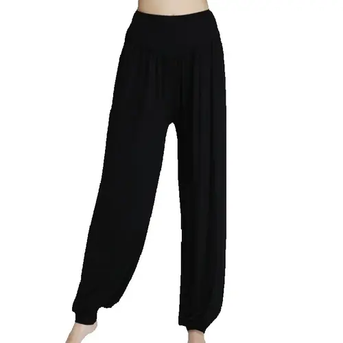 1 unids/lote, pantalones Harem para mujer, pantalones largos lisos de modal, pantalones de danza del vientre, pantalones anchos bohemios