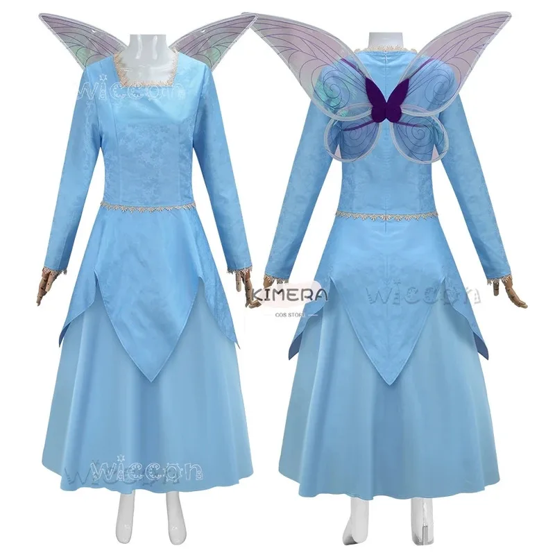 

COSda@Fairy Godmother Cosplay Costume Dress Wig Wing Lady Roleplay Anime Elf Blue Dress Halloween Stage Performance Outfit Women