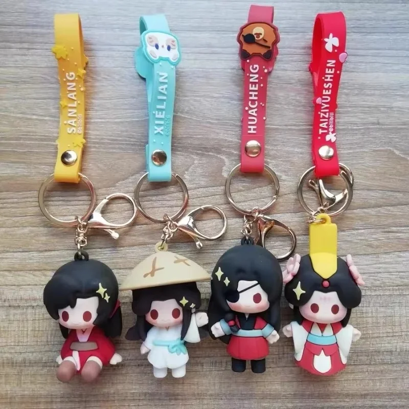 Anime Figure Tian Guan Ci Fu Tgcf Xie Lian Hua Cheng Bl Soft Glue Keyring Phone Keychain Car Backpack Pendant Cosplay Gift Toys