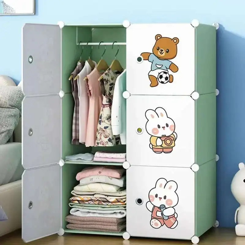 

Cheap Small Wardrobe Space Saving Watches Modular Storage Wardrobe Clothes Portable Living Room Bedroom Armario Home Furniture